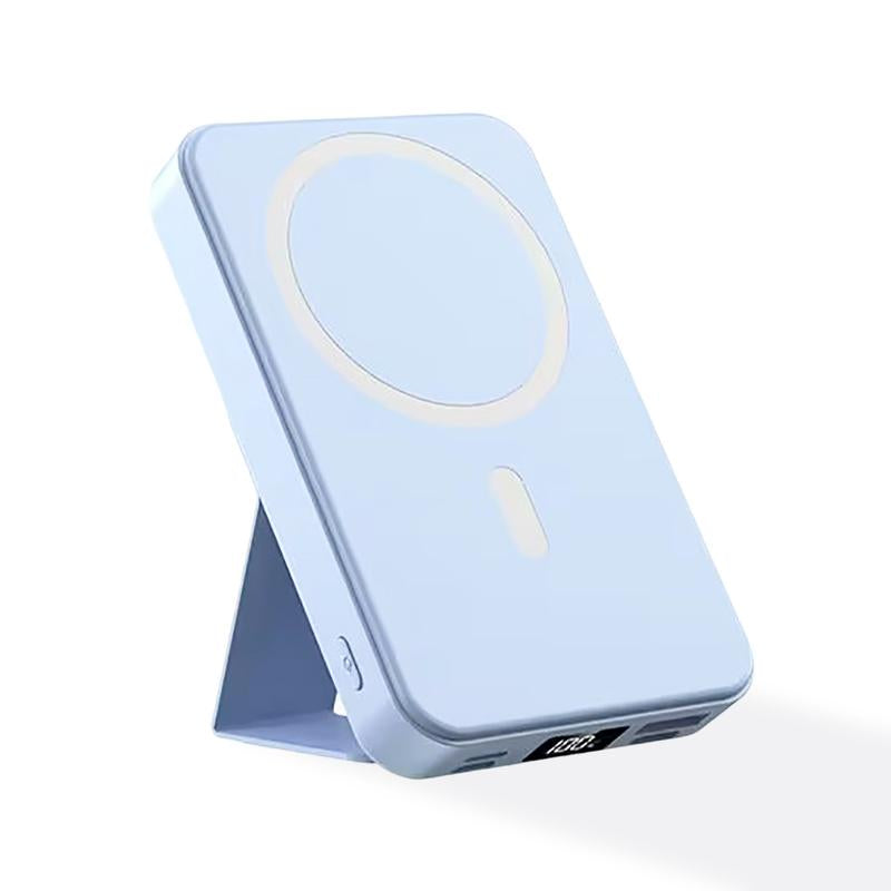 Magnetic Wireless Portable Charger with Stand, Foldable Power Bank with Type-C Cable LED Display 22.5W 10, 000Mah PD Fast Charging Lighting Battery Pack for Iphone 16/15/15 Plus/15 Pro/15 Pro Max, Iphone 14/13/12 Series