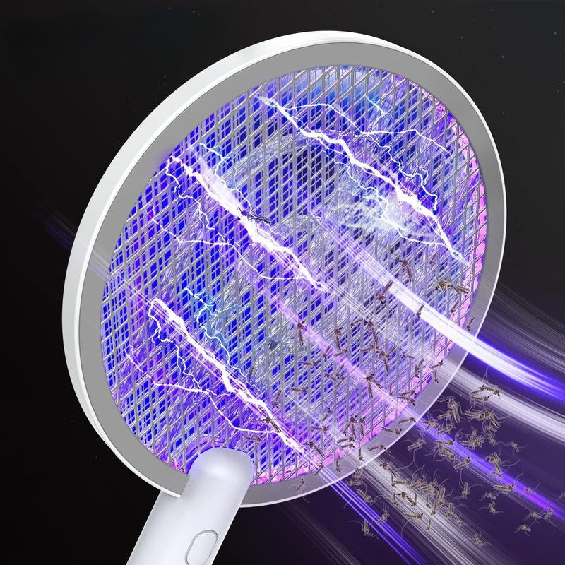 Electric Fly Swatter Rechargeable Bug Zapper 2 in 1 Fly Swatter with 1200Mah Battery for Bedroom, Kitchen, Terrace