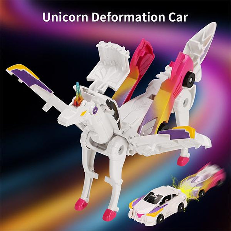 Transform Car Toys into Magical Flying Dinosaur and Unicorns!2Pcs Transforming Car-Robot for Kids, Automatic Deformation of Magnetic Connections. Cars Kids
