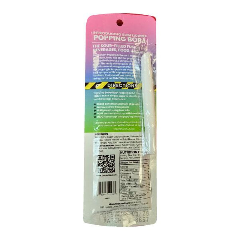 Slime Licker Sour Boba Popping Pearls – Green Apple, Blue Raspberry, Grape & Strawberry Lemonade – Tangy Burst-Filled Toppings for Drinks & Snacks Beverage