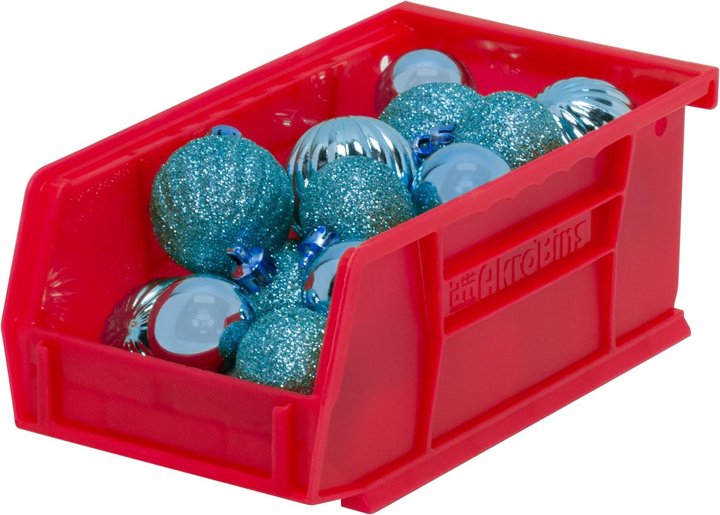 30220 Akrobins Plastic Storage Bins, Space-Saving Stackable Bins for Garage, Pantry, Craft Organization, 7-Inch X 4-Inch X 3-Inch, Red, 24-Pack