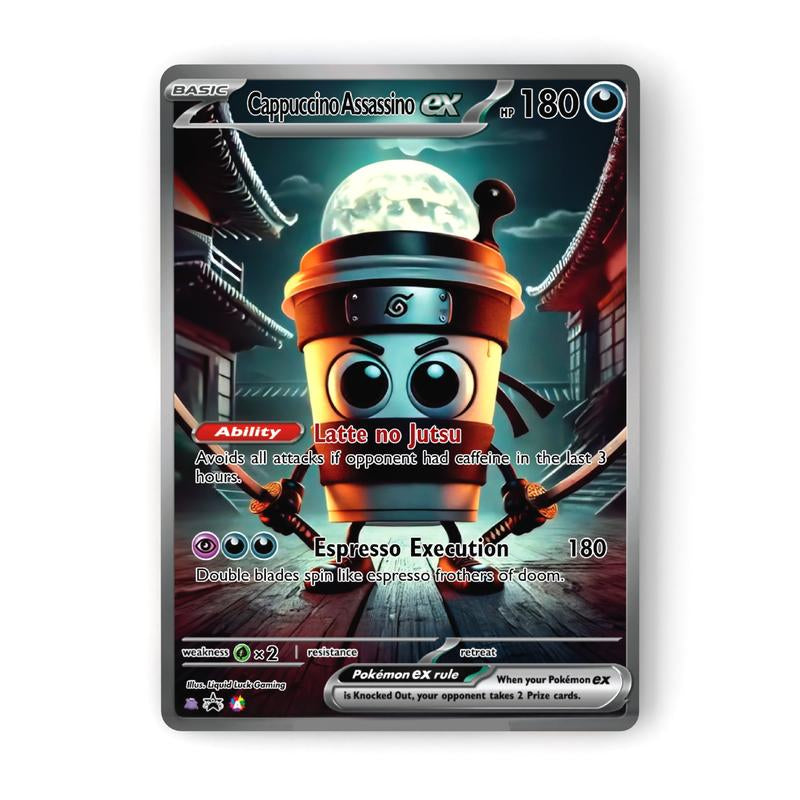 Italian Brainrot Pokemon - Custom Holographic Fan-Art Cards - Hilarious Affordable Gift for Meme & Pokemon Fans