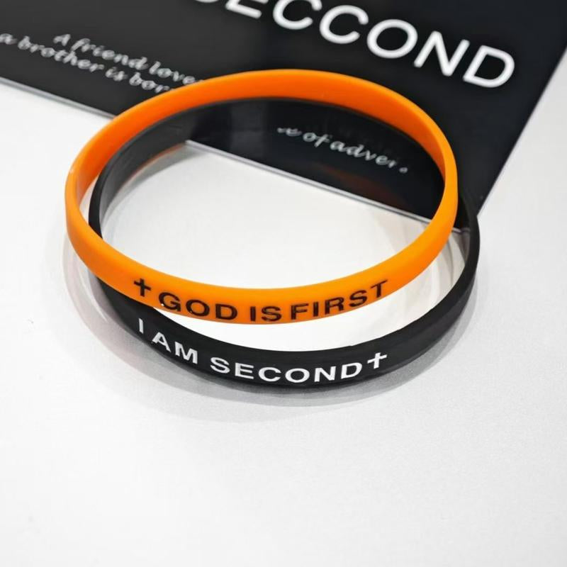2-Packs-God IS FIRST BRACELET I AM SECOND Motivational Message Man BRACELET Thin Style Religious Easter Gifts Springtok