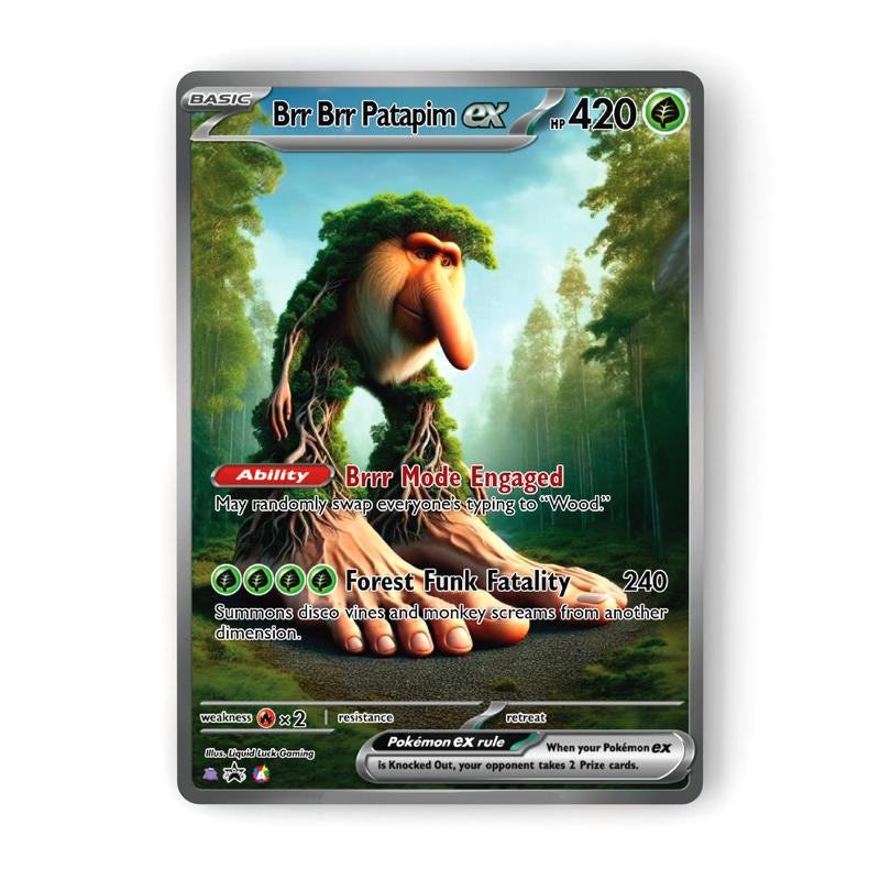 Italian Brainrot Pokemon - Custom Holographic Fan-Art Cards - Hilarious Affordable Gift for Meme & Pokemon Fans