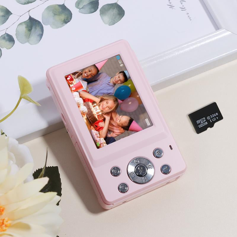 Camkory Digital Camera, Compact Protable Pocket Camera with 32GB SD Card, Self Timer,Anti-Shake, 16X Digital Zoom, FHD 1080P 44MP Point & Shoot Camera Suitable for Daily Photography and Holiday Gift【Light Pink】