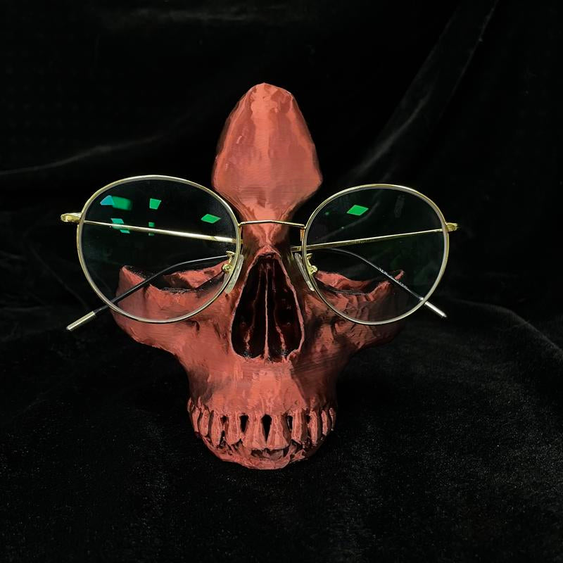 Stylish Skull Eyeglass Holder - Unique 3D Printed Display Stand for Reading Glasses