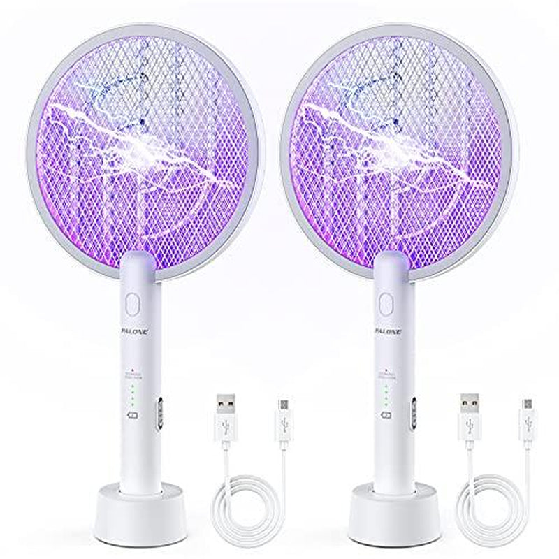 Electric Fly Swatter Rechargeable Bug Zapper 2 in 1 Fly Swatter with 1200Mah Battery for Bedroom, Kitchen, Terrace