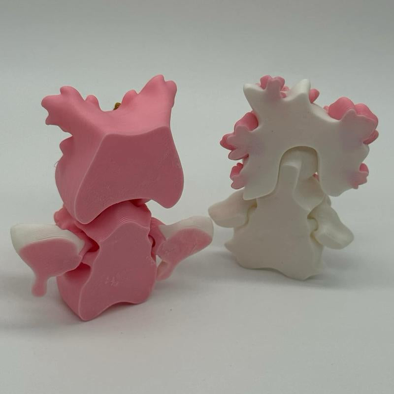 Pixie Buddies 3D Printed Collectable Figure Spring Fairies Moth Cherry Blossom - White & Pink Designs with Floral Accents