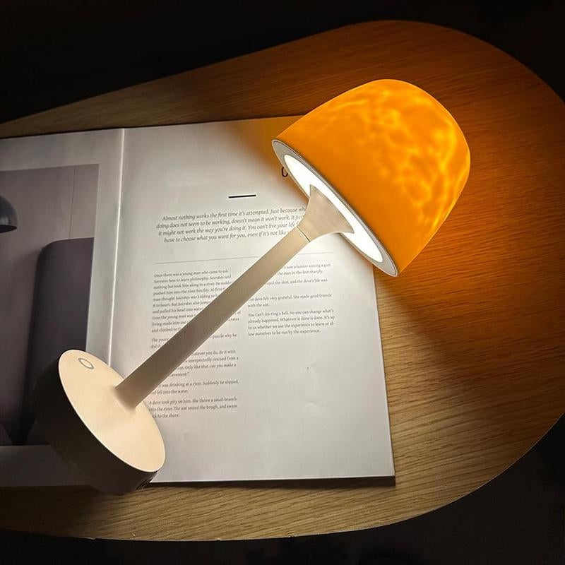 Water Ripple Design Table Lamp, USB Rechargeable Portable Night Light, LED Ambient Light with Remote Control, Suitable for Bedroom, Living Room, Study, Home