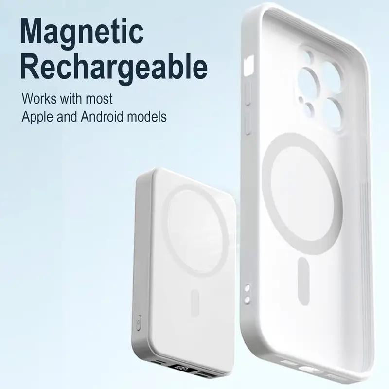 Magnetic Wireless Portable Charger with Stand, Foldable Power Bank with Type-C Cable LED Display 22.5W 10, 000Mah PD Fast Charging Lighting Battery Pack for Iphone 16/15/15 Plus/15 Pro/15 Pro Max, Iphone 14/13/12 Series