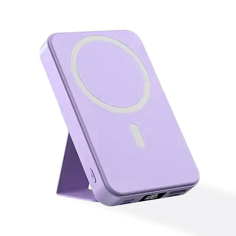 Magnetic Wireless Portable Charger with Stand, Foldable Power Bank with Type-C Cable LED Display 22.5W 10, 000Mah PD Fast Charging Lighting Battery Pack for Iphone 16/15/15 Plus/15 Pro/15 Pro Max, Iphone 14/13/12 Series
