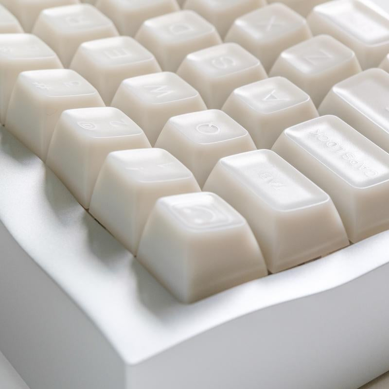 ULTRAEQUIP White Jade Keycaps 160 Keys Double Shot PBT Keycaps RSA Profile Translucent Shine through Keycaps Custom Keycap Set with Split/ 7U Spacebar for Alice/ 61/64/68/84/87/100/104/108 Mechanical Keyboard
