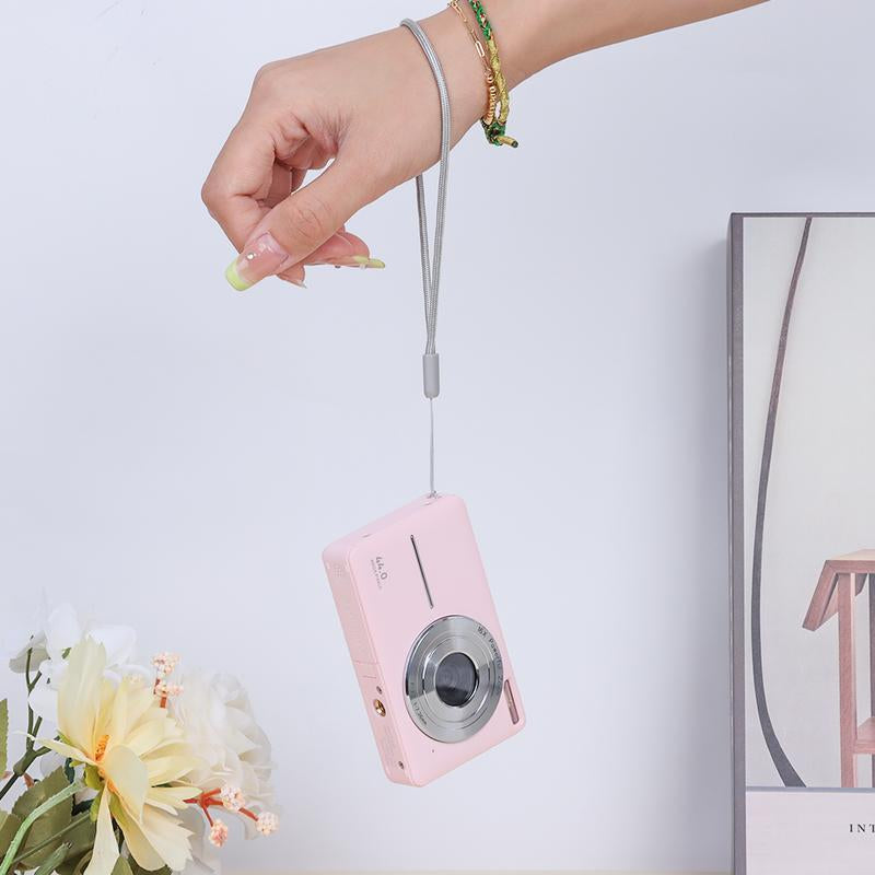 Camkory Digital Camera, Compact Protable Pocket Camera with 32GB SD Card, Self Timer,Anti-Shake, 16X Digital Zoom, FHD 1080P 44MP Point & Shoot Camera Suitable for Daily Photography and Holiday Gift【Light Pink】