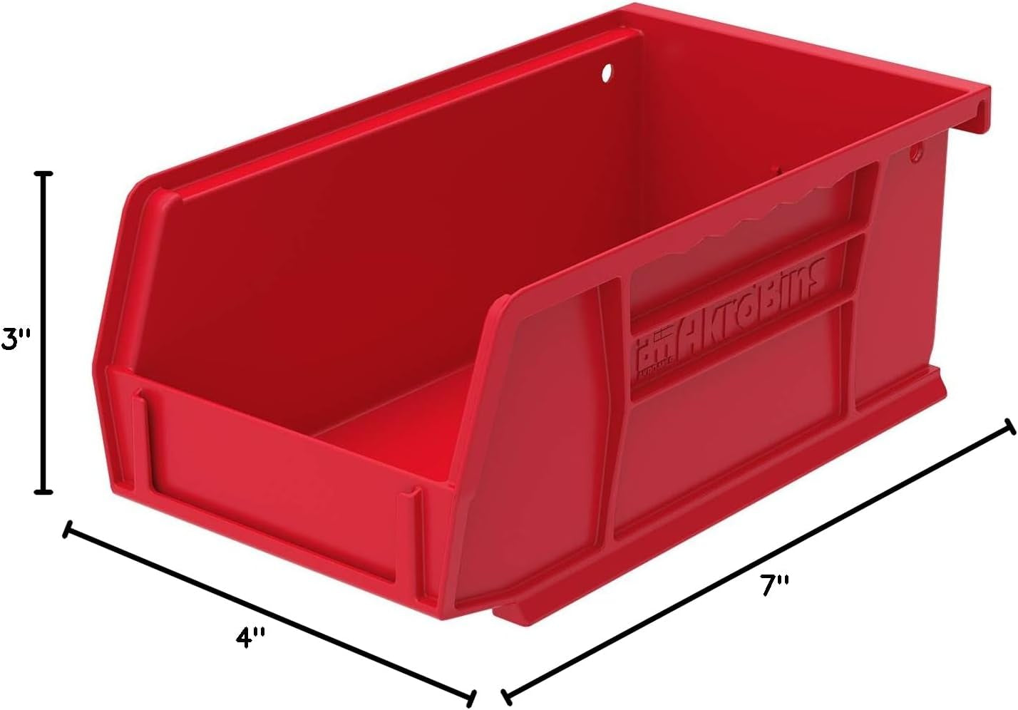 30220 Akrobins Plastic Storage Bins, Space-Saving Stackable Bins for Garage, Pantry, Craft Organization, 7-Inch X 4-Inch X 3-Inch, Red, 24-Pack