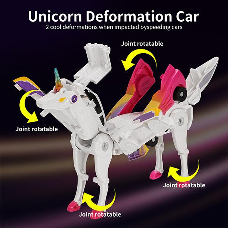Transform Car Toys into Magical Flying Dinosaur and Unicorns!2Pcs Transforming Car-Robot for Kids, Automatic Deformation of Magnetic Connections. Cars Kids