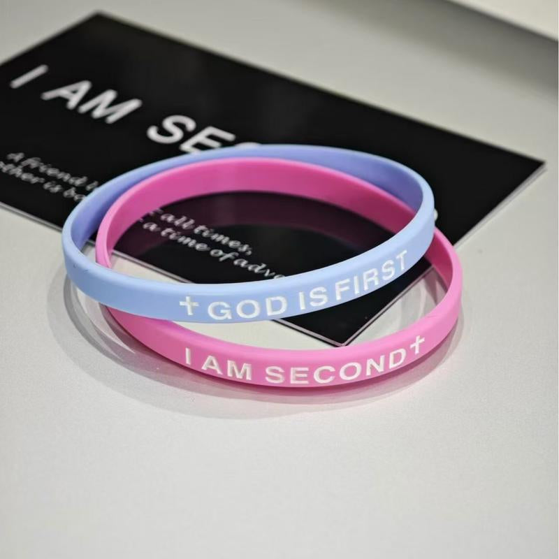 2-Packs-God IS FIRST BRACELET I AM SECOND Motivational Message Man BRACELET Thin Style Religious Easter Gifts Springtok