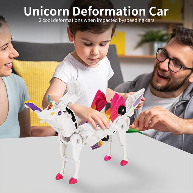 Transform Car Toys into Magical Flying Dinosaur and Unicorns!2Pcs Transforming Car-Robot for Kids, Automatic Deformation of Magnetic Connections. Cars Kids