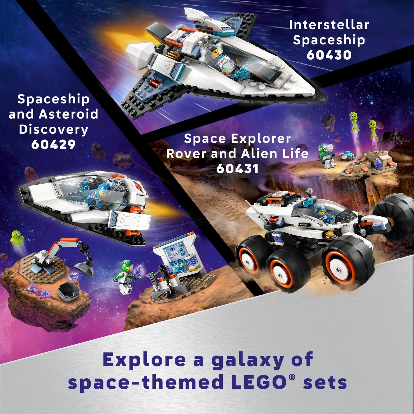 LEGO® City Nave Espacial Interestelar para armar un Cohete Espacial de colección; los niños exploradores podrán planear su Propio Viaje a Marte o a Cualquier Lugar a Donde Llegue su imaginación 60430
