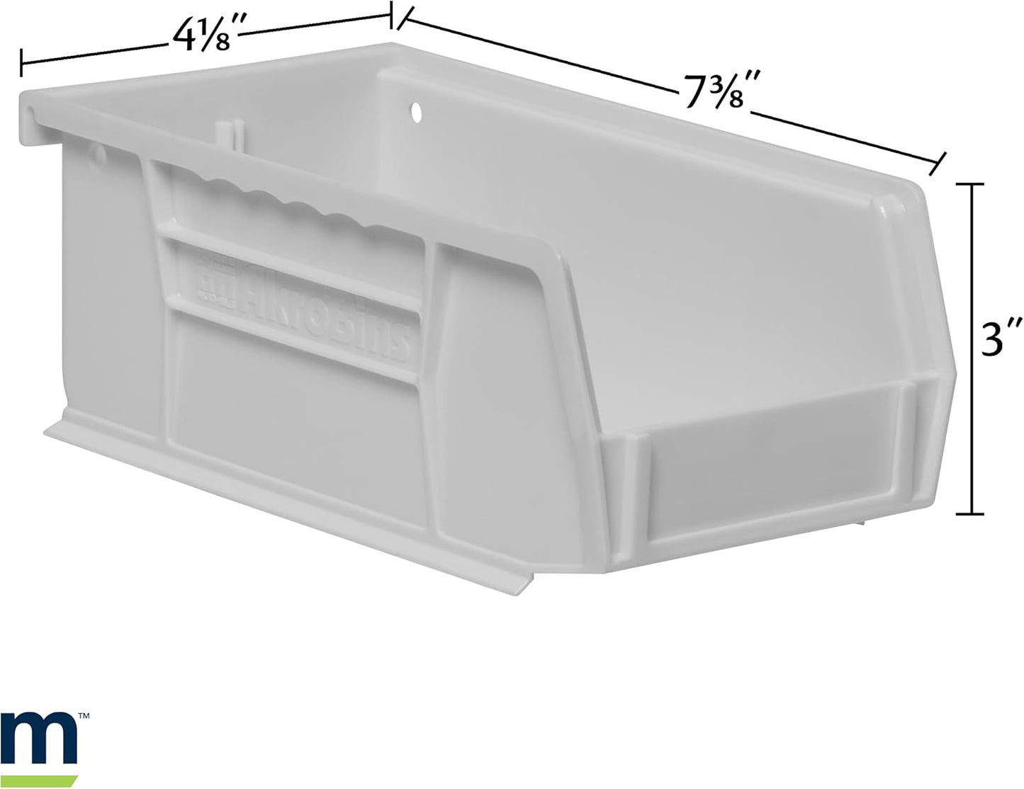 30220 Akrobins Plastic Storage Bins, Space-Saving Stackable Bins for Garage, Pantry, Craft Organization, 7-Inch X 4-Inch X 3-Inch, Red, 24-Pack