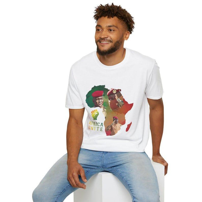 Africa Unite Unisex T-Shirt Featuring Support for President Ibrahim Traore and Pan-African Unity Movement