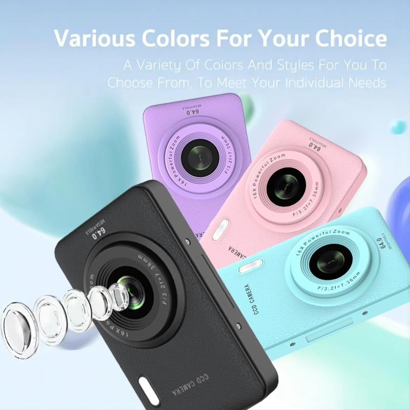 1080P Auto Focus Digital Camera, with 32Gmemory Card, Compact Portable Camera, Point and Shoot Camera, 16Xzoom, Device, Teenagersbeginners, Teen Girl Boy Gift