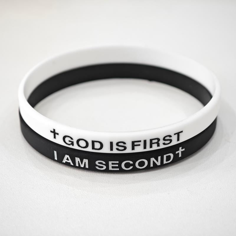 2-Packs-God IS FIRST BRACELET I AM SECOND Motivational Message Man BRACELET Thin Style Religious Easter Gifts Springtok