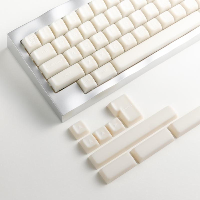 ULTRAEQUIP White Jade Keycaps 160 Keys Double Shot PBT Keycaps RSA Profile Translucent Shine through Keycaps Custom Keycap Set with Split/ 7U Spacebar for Alice/ 61/64/68/84/87/100/104/108 Mechanical Keyboard