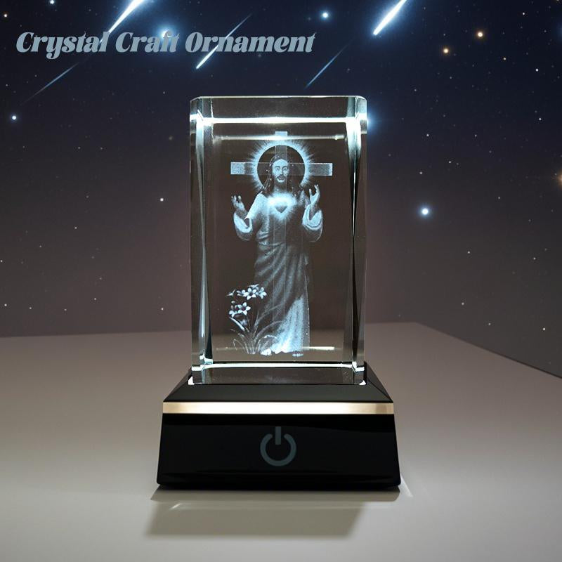 Cross Jesus Night Light Rectangular Glass with Multiple Adjustable Lighting Modes,May the Lord Watch over Your Darkness
