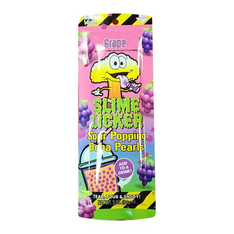 Slime Licker Sour Boba Popping Pearls – Green Apple, Blue Raspberry, Grape & Strawberry Lemonade – Tangy Burst-Filled Toppings for Drinks & Snacks Beverage