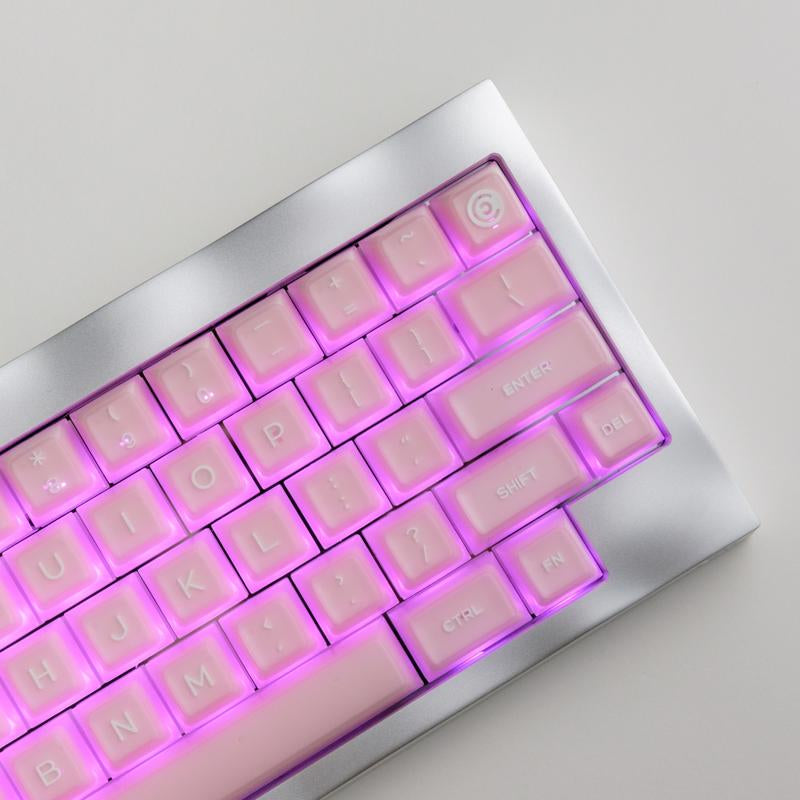 ULTRAEQUIP White Jade Keycaps 160 Keys Double Shot PBT Keycaps RSA Profile Translucent Shine through Keycaps Custom Keycap Set with Split/ 7U Spacebar for Alice/ 61/64/68/84/87/100/104/108 Mechanical Keyboard