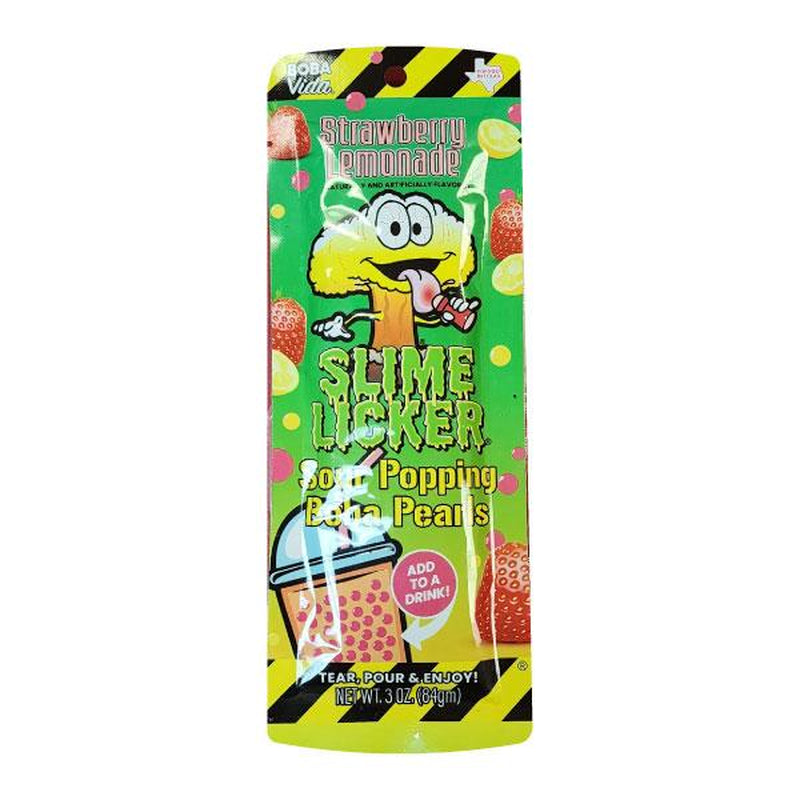 Slime Licker Sour Boba Popping Pearls – Green Apple, Blue Raspberry, Grape & Strawberry Lemonade – Tangy Burst-Filled Toppings for Drinks & Snacks Beverage