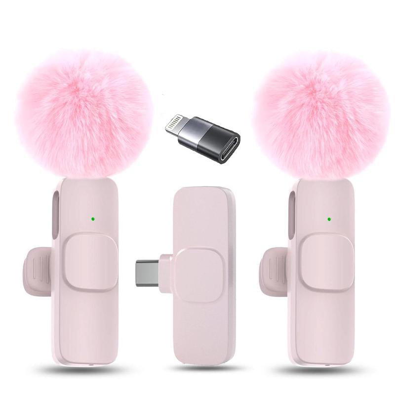Wireless Lavalier Microphone for Iphone/Smartphone, 2 Mini Lapel Microphones with Clearer Audio for Video