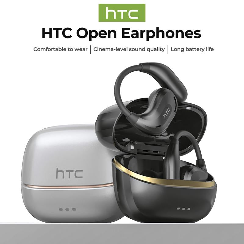 HTC NE18 AI Translation Bluetooth 6.0 Earphones with APP OWS Wireless Earbuds Stereo Support 135 Languages Real Time Bluetooth Translation IPX5 Waterproof Sports Headphones Built-In Microphone