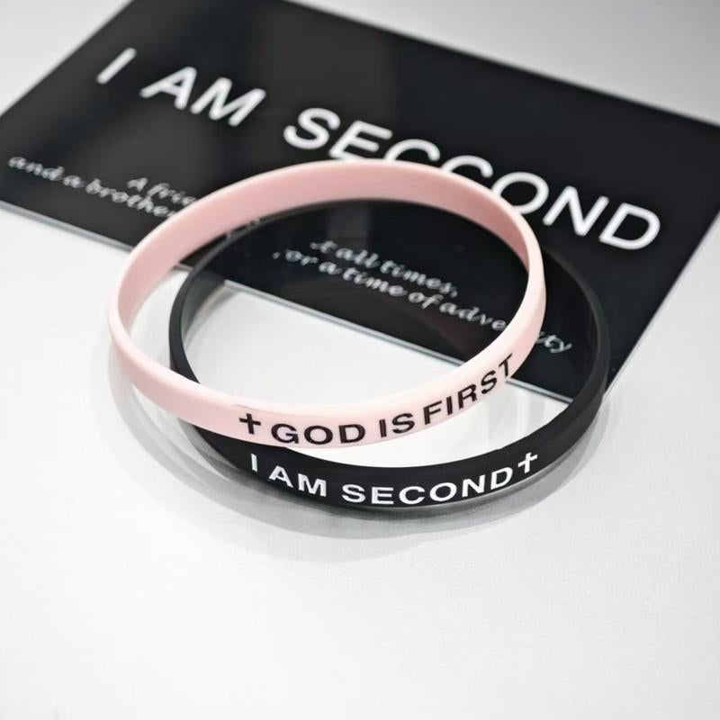 2-Packs-God IS FIRST BRACELET I AM SECOND Motivational Message Man BRACELET Thin Style Religious Easter Gifts Springtok