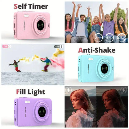 1080P Auto Focus Digital Camera, with 32Gmemory Card, Compact Portable Camera, Point and Shoot Camera, 16Xzoom, Device, Teenagersbeginners, Teen Girl Boy Gift