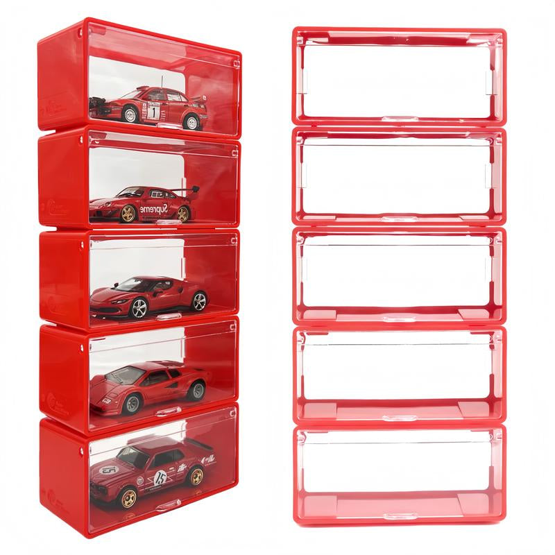Super Mini Wheels 1:64 Display Case 5-Pack Clip on Storage Box for 1/64 Cars