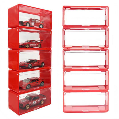 Super Mini Wheels 1:64 Display Case 5-Pack Clip on Storage Box for 1/64 Cars