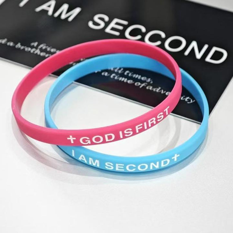 2-Packs-God IS FIRST BRACELET I AM SECOND Motivational Message Man BRACELET Thin Style Religious Easter Gifts Springtok