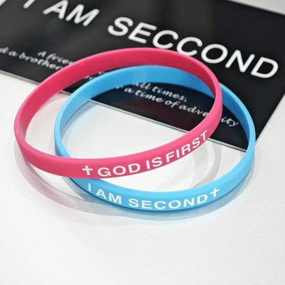 2-Packs-God IS FIRST BRACELET I AM SECOND Motivational Message Man BRACELET Thin Style Religious Easter Gifts Springtok