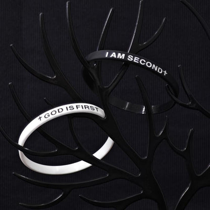 2-Packs-God IS FIRST BRACELET I AM SECOND Motivational Message Man BRACELET Thin Style Religious Easter Gifts Springtok