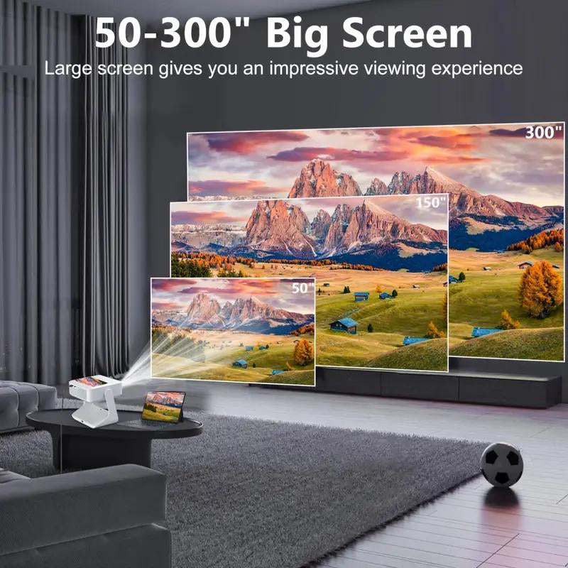 [US Warehouse] Aepuosem A2Pro 4K UHD Projector, 8-Inch Touch Tablet, Native 1080P, Auto Focus and Obstacle Avoidance, HIFI Speaker, Android 12, Wifi 6, Bluetooth Connection, 180° Rotation, Comes with Remote Control, Suitable for Games, Movies and Gifts.