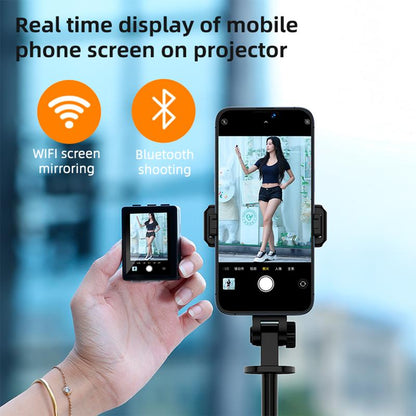 2025 New 5 in 1 Projection Rear Camera Selfie Stick ,With Selfie Monitor Screen,With Brush Tiktok Bluetooth Remote Control Scrolling ,With 2Pcs LED Fill Lights ,Maxinum Extend to 66.93 Inches , Phone Tripod, Content Creator Tools