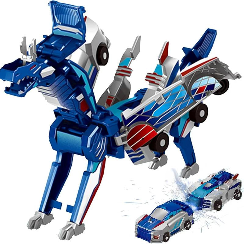 Transform Car Toys into Magical Flying Dinosaur and Unicorns!2Pcs Transforming Car-Robot for Kids, Automatic Deformation of Magnetic Connections. Cars Kids
