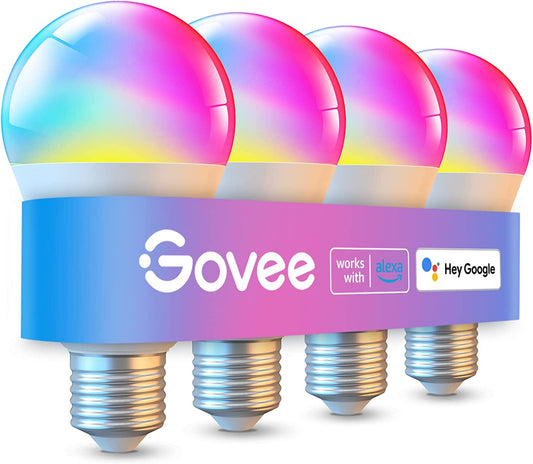 Smart Light Bulbs - Dimmable RGBWW Color Changing, Works with Alexa & Google Assistant, No Hub Required, 9W 60W Equivalent A19 LED for Bedroom Living Room (4 Pack)
