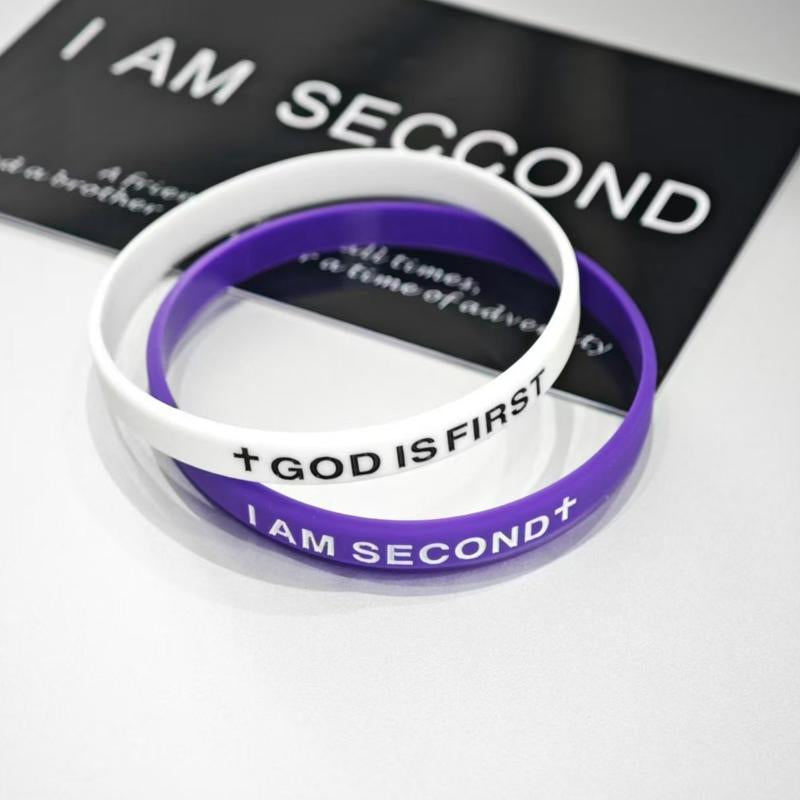 2-Packs-God IS FIRST BRACELET I AM SECOND Motivational Message Man BRACELET Thin Style Religious Easter Gifts Springtok