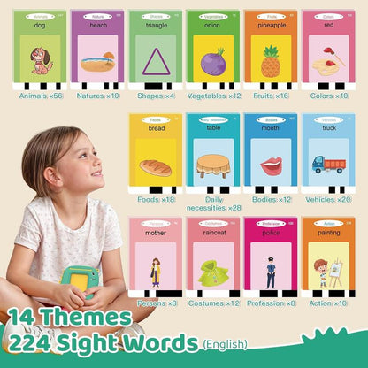 Talking Flash Cards with 224 Sight Wordsmontessori Toys, Speech Therapy, Autismsensory Toys, Educational Language Learning Toy Animal