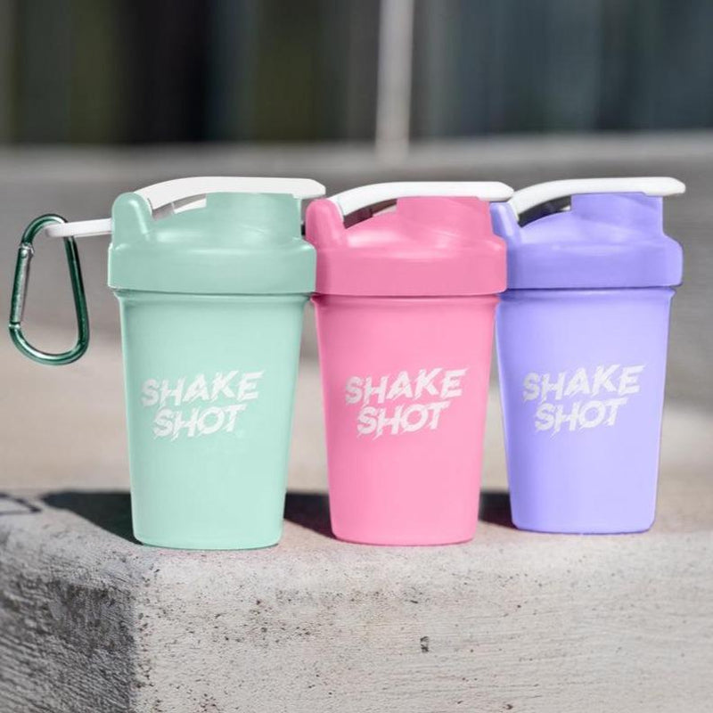 Shake Shot Variety Packs 4 Oz Mini Pre-Workout & Supplement Bottle with Clip & Shaker Ball