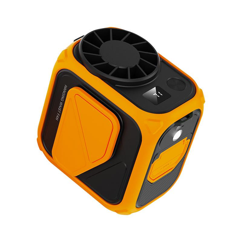 Portable Waist Fan Clip On, 6000Mah Rechargeable & Flashlight, under Shirt Fan with 5 Speeds Hands-Free Wearable Personal Neck/Belt Fans for Outdoor Workers Camping Travel, Gifts for Men