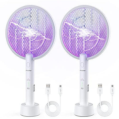 Electric Fly Swatter Rechargeable Bug Zapper 2 in 1 Fly Swatter with 1200Mah Battery for Bedroom, Kitchen, Terrace
