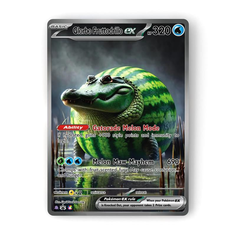 Italian Brainrot Pokemon - Custom Holographic Fan-Art Cards - Hilarious Affordable Gift for Meme & Pokemon Fans
